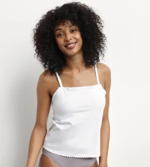 Women's white cotton seamless stretch top Body Touch Easy