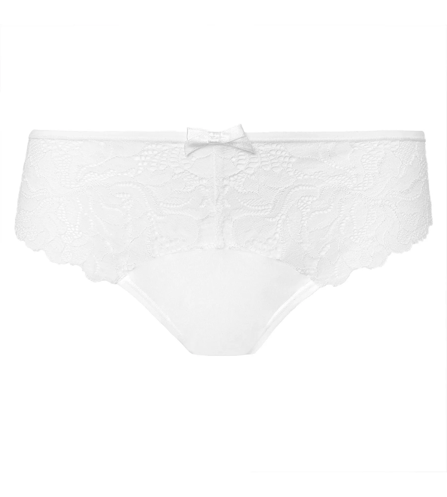 Women's white microfiber and lace briefs Generous Essentiel