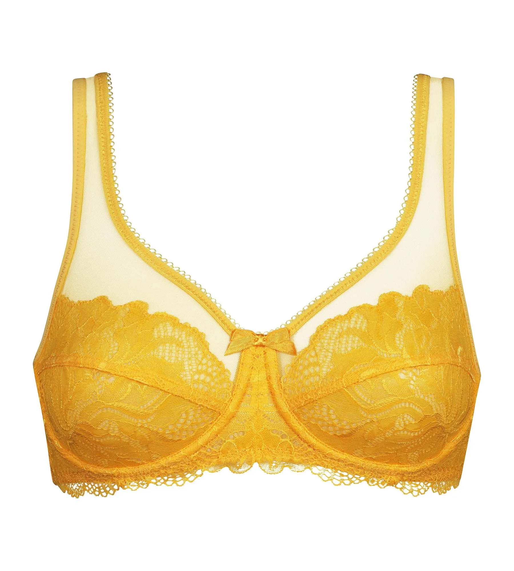Yellow lace push-up bra Dim Generous Essentiel