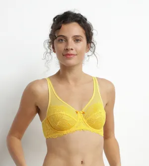 Yellow lace push-up bra Dim Generous Essentiel